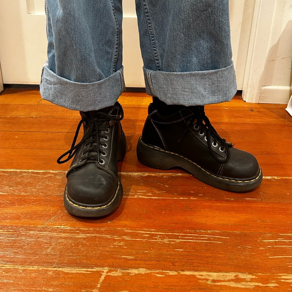 Y2k Doc Martens Chunky Platform Black Boots